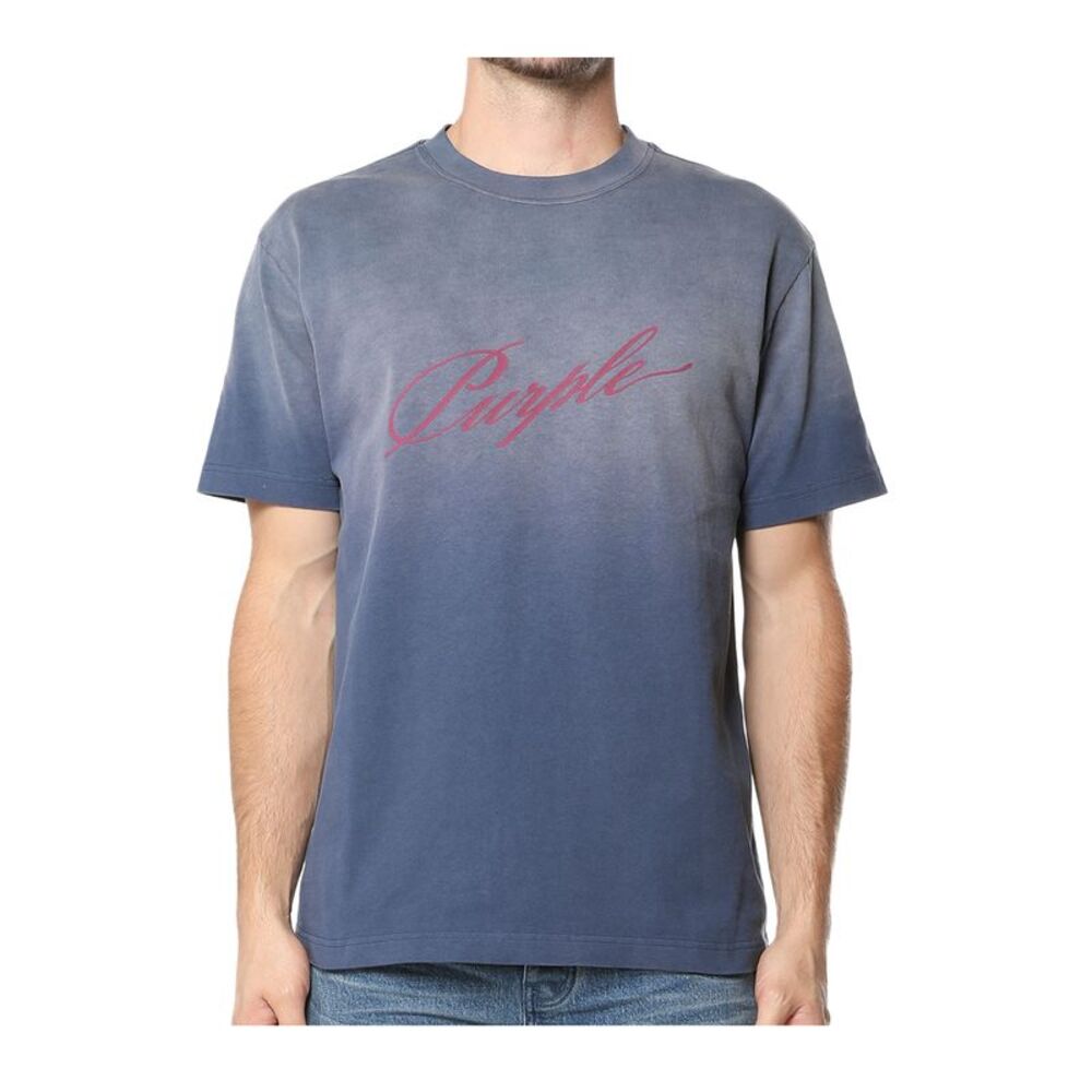 Purple Brand Crew Neck T-Shirt HWT Jersey Mens Blue P117